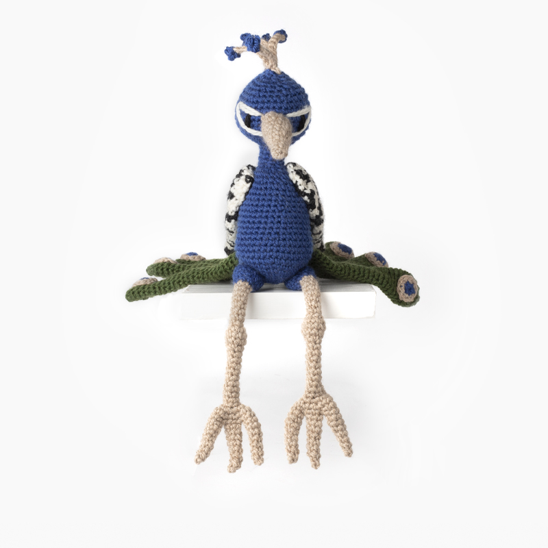 peacock bird crochet amigurumi project pattern kerry lord Edward's menagerie